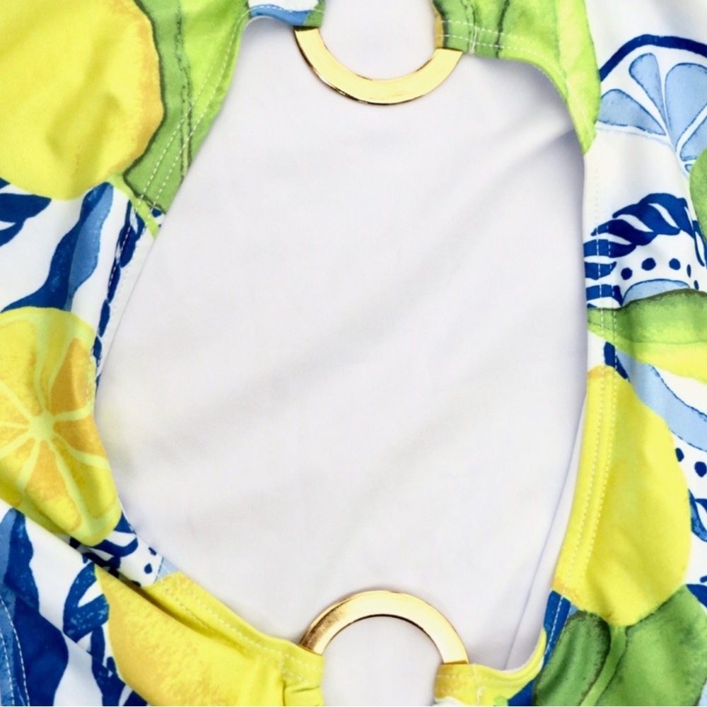 NEW! Kenny Flowers Watercolors The Positano Gold Rings Swimsuit SZ M, L - Picture 7 of 11